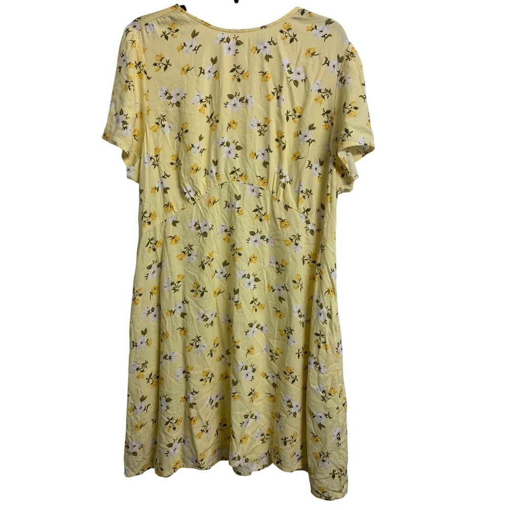 NWT‎ Old Navy XL Yellow Floral Empire Waist Short Sleeve Rayon Mini Dress